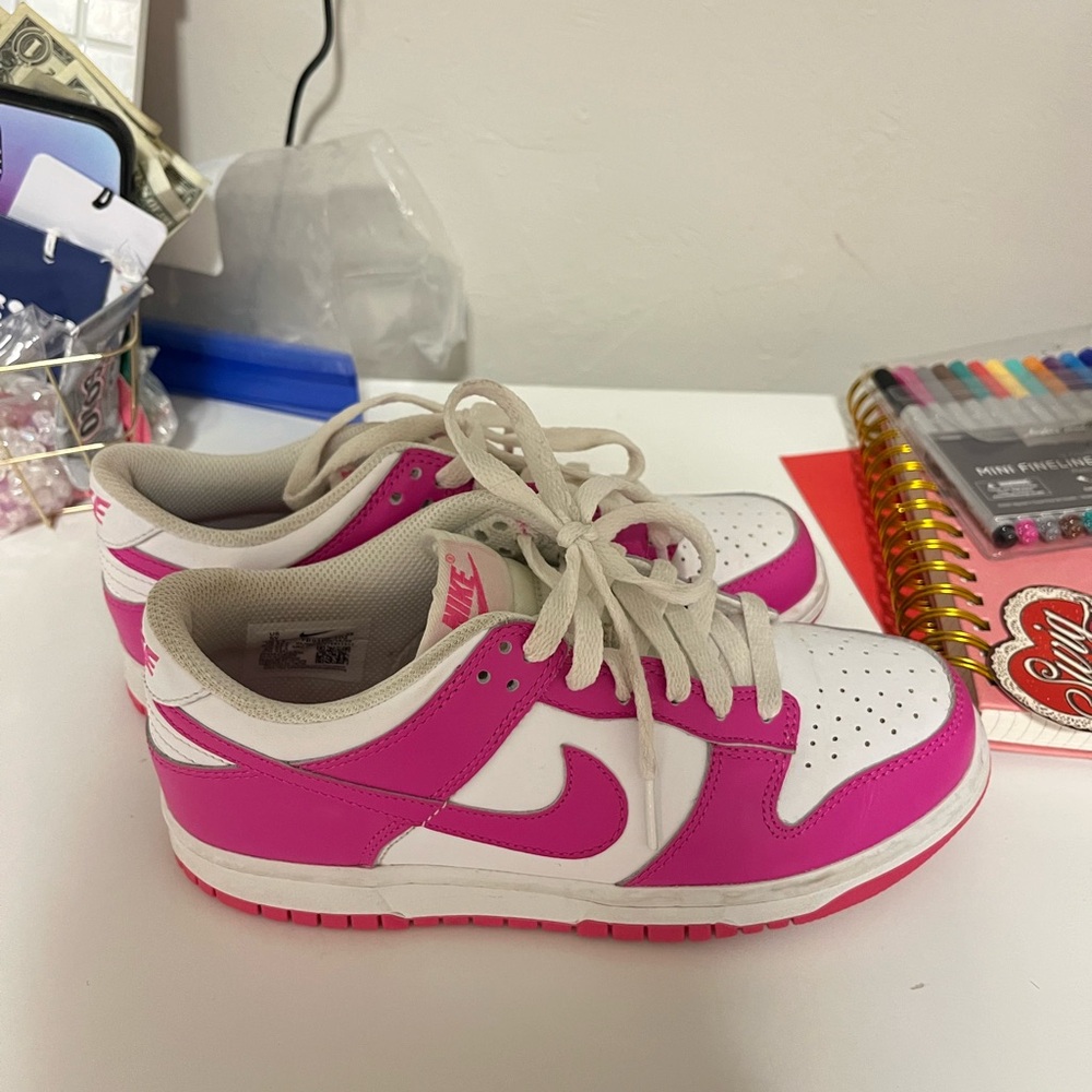 Nike Kids Hot Pink and White Low-Top Sneakers